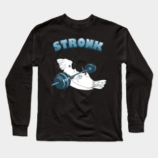 Stronk umbrella Cockatoo Fitness Parrot Workout Long Sleeve T-Shirt